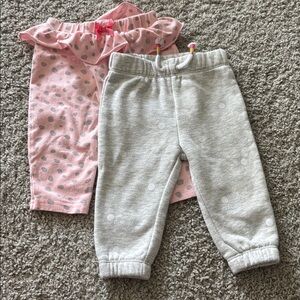 Pink and Gray Baby Pants Set of 2